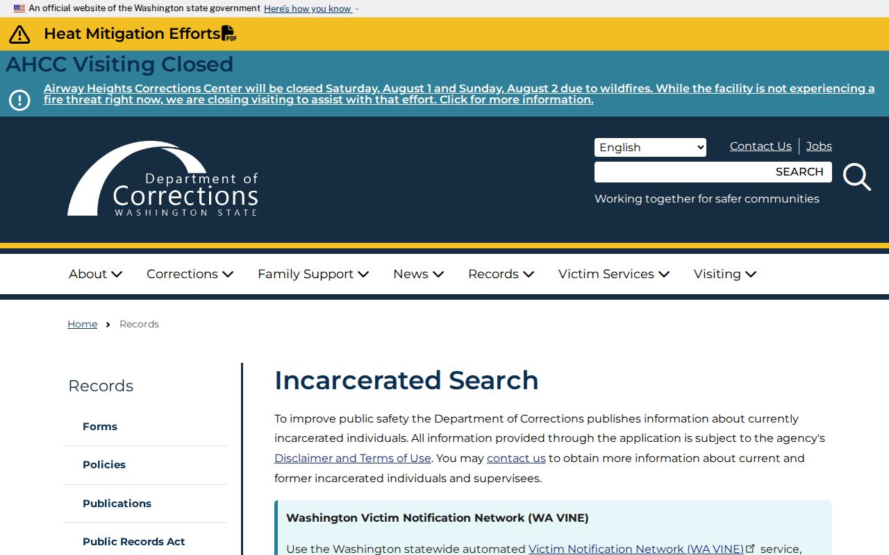 Battle Ground people search in Washington DOC records