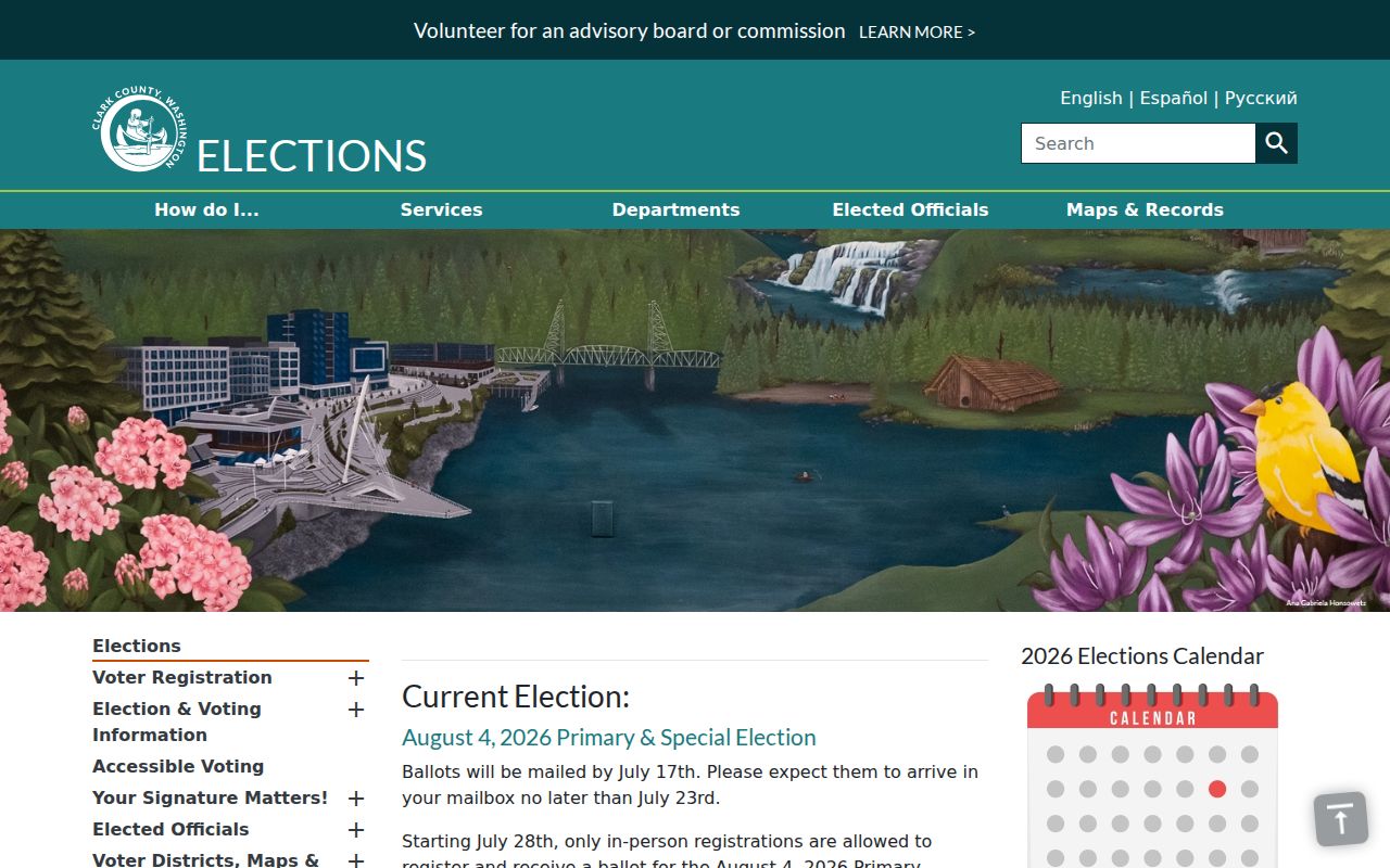 Battle Ground voter registration services at Clark County Elections