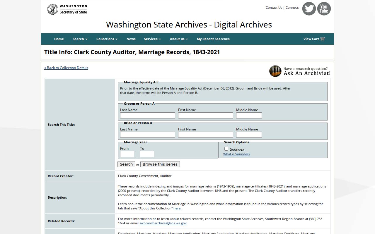 Battle Ground voter registration historical research through Washington Digital Archives